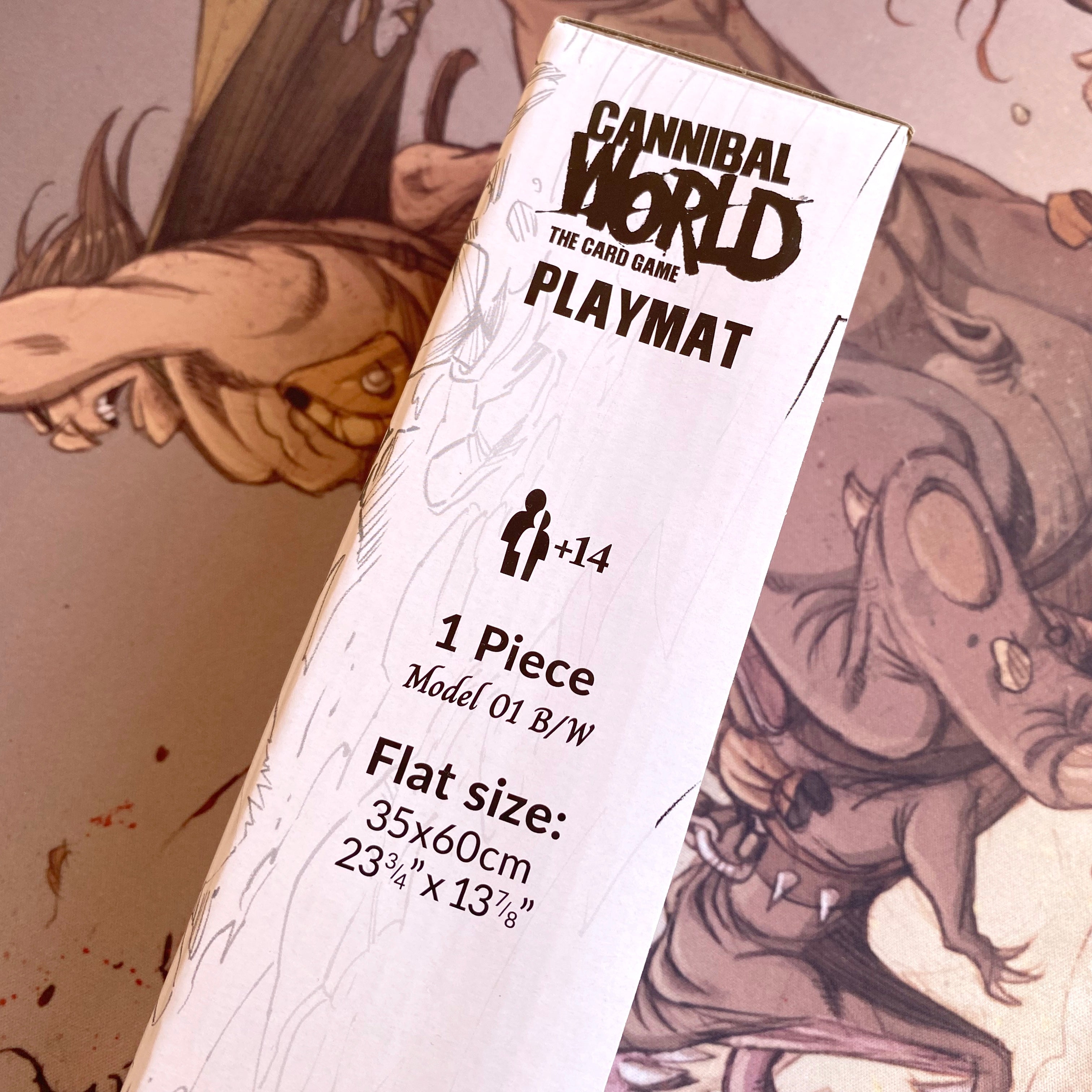 Tapete de juego para Cannibal World Ilustración B&N 1