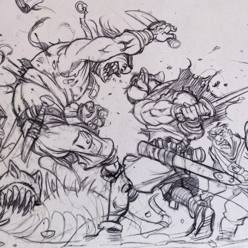 Tapete de juego para Cannibal World Ilustración B&N 1