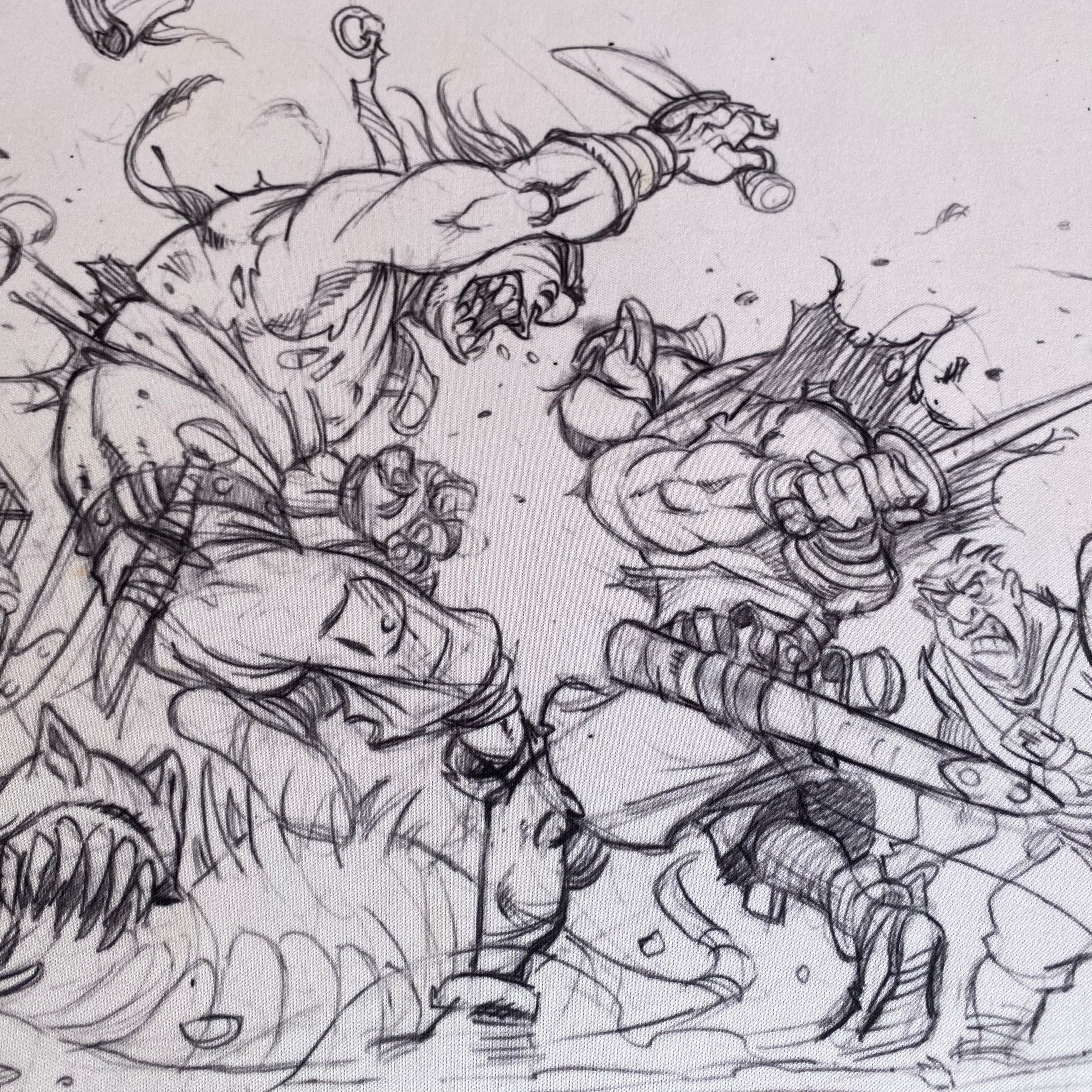 Tapete de juego para Cannibal World Ilustración B&N 1