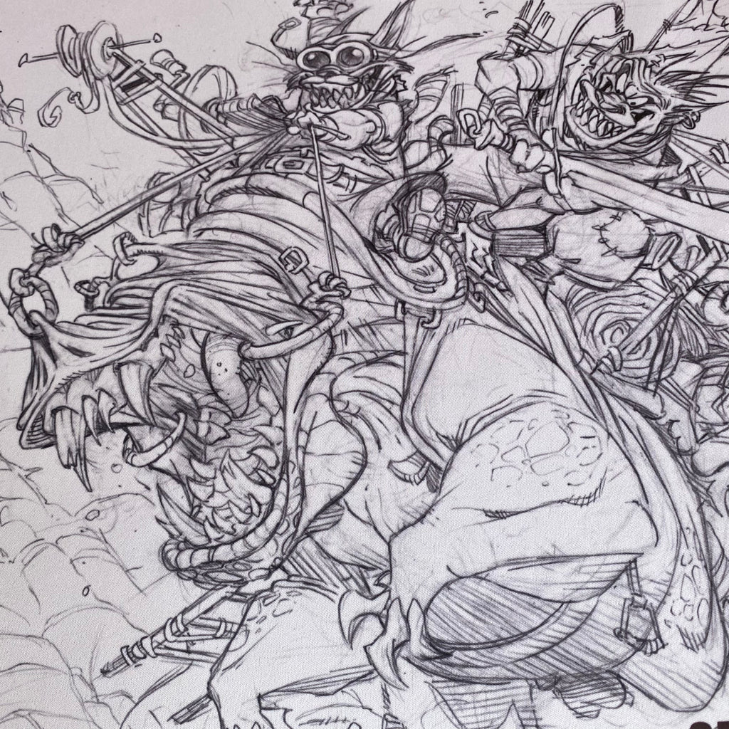 Tapete de juego para Cannibal World Ilustración B&N 2