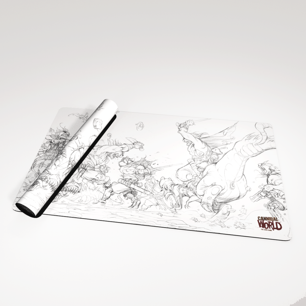 Tapete de juego para Cannibal World Ilustración B&N 1