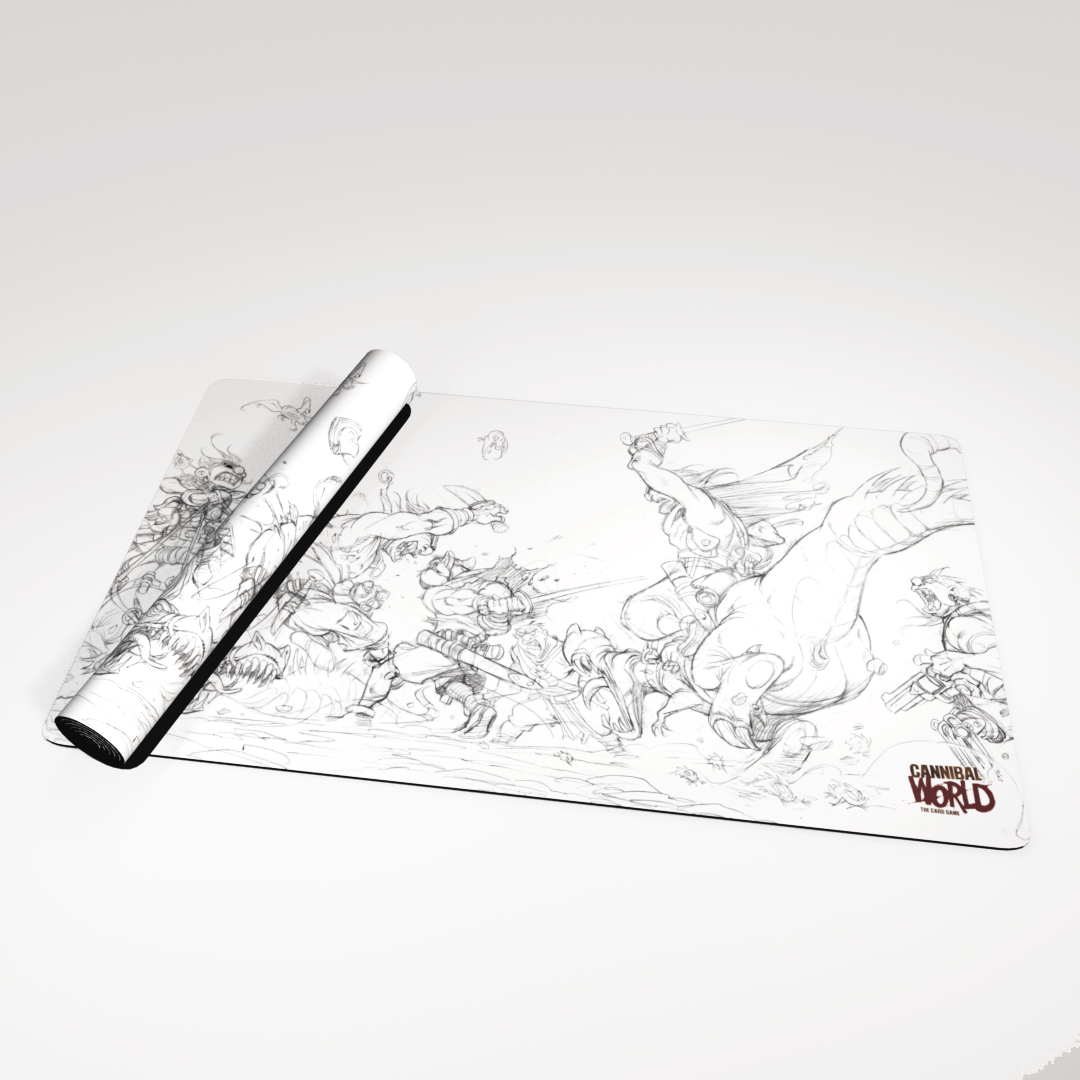 Tapete de juego para Cannibal World Ilustración B&N 1